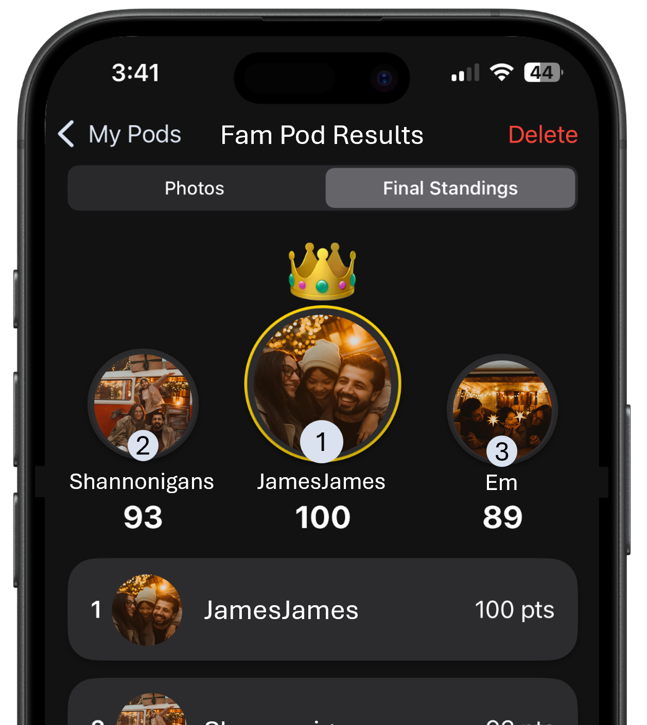 PhotoPod Captions Screenshot