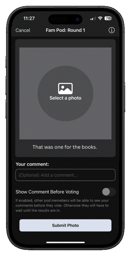 PhotoPod Captions Screenshot